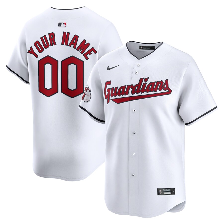 Cleveland Guardians Home Limited Custom Jersey White