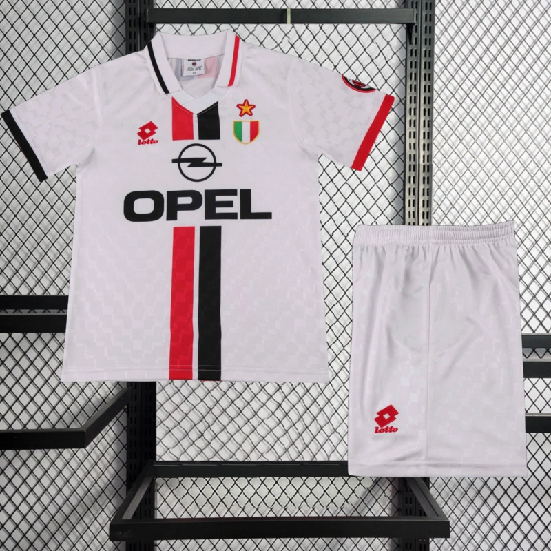 Retro KIDS 1996-97 KIDS AC Milan Away BAGGIO BARESI VIEIRA  ALBERTINI  Football jersey
