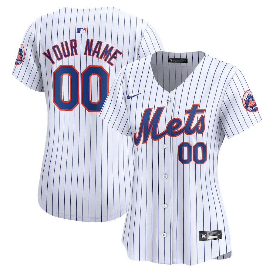 New York Mets Women's Home Limited Custom Jersey White