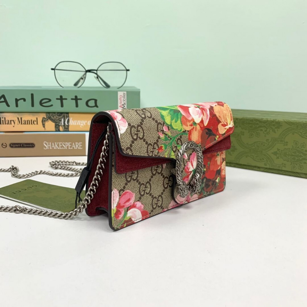Gucci Dionysus GG Blooms Super Mini Bag Red