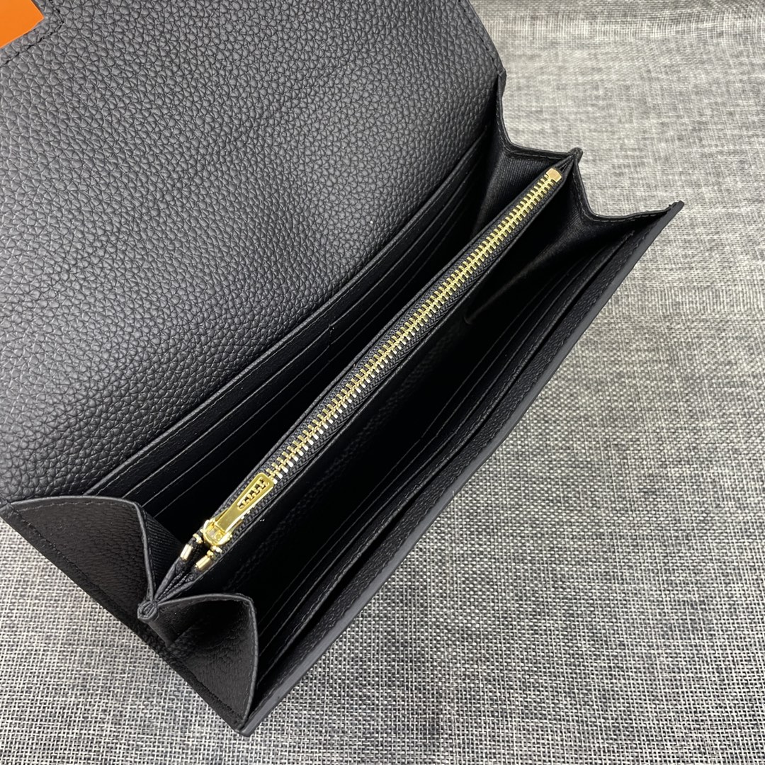 Hermes Constance Wallet Epsom Leather Gold Hardware In Black 20cm