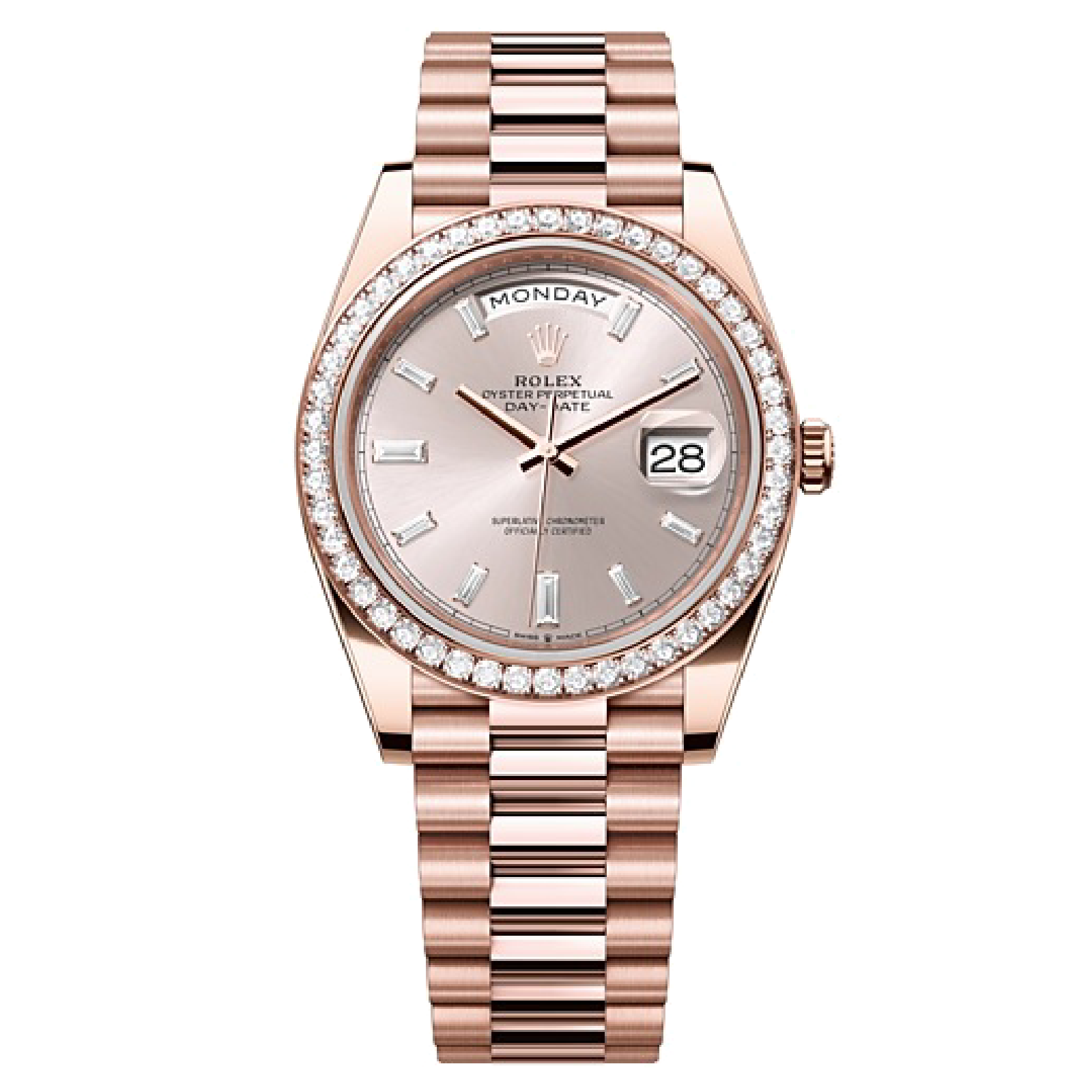 Rolex DAY-DATE Oyster, 40 mm, Everose gold and diamonds M228345RBR-0007