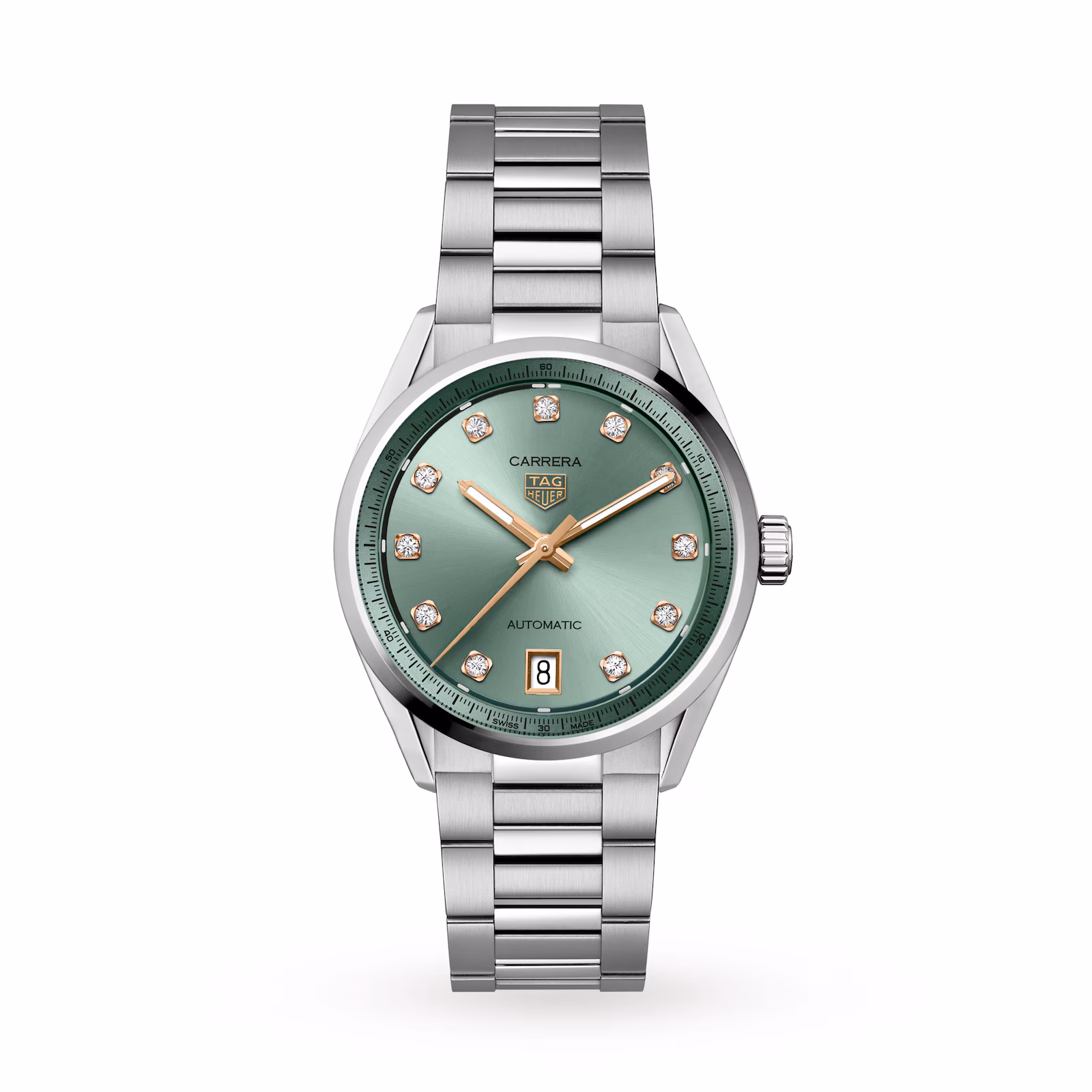TAG Heuer Carrera Date 36mm Ladies Watch Green Diamond Dot WBN2317.BA0001