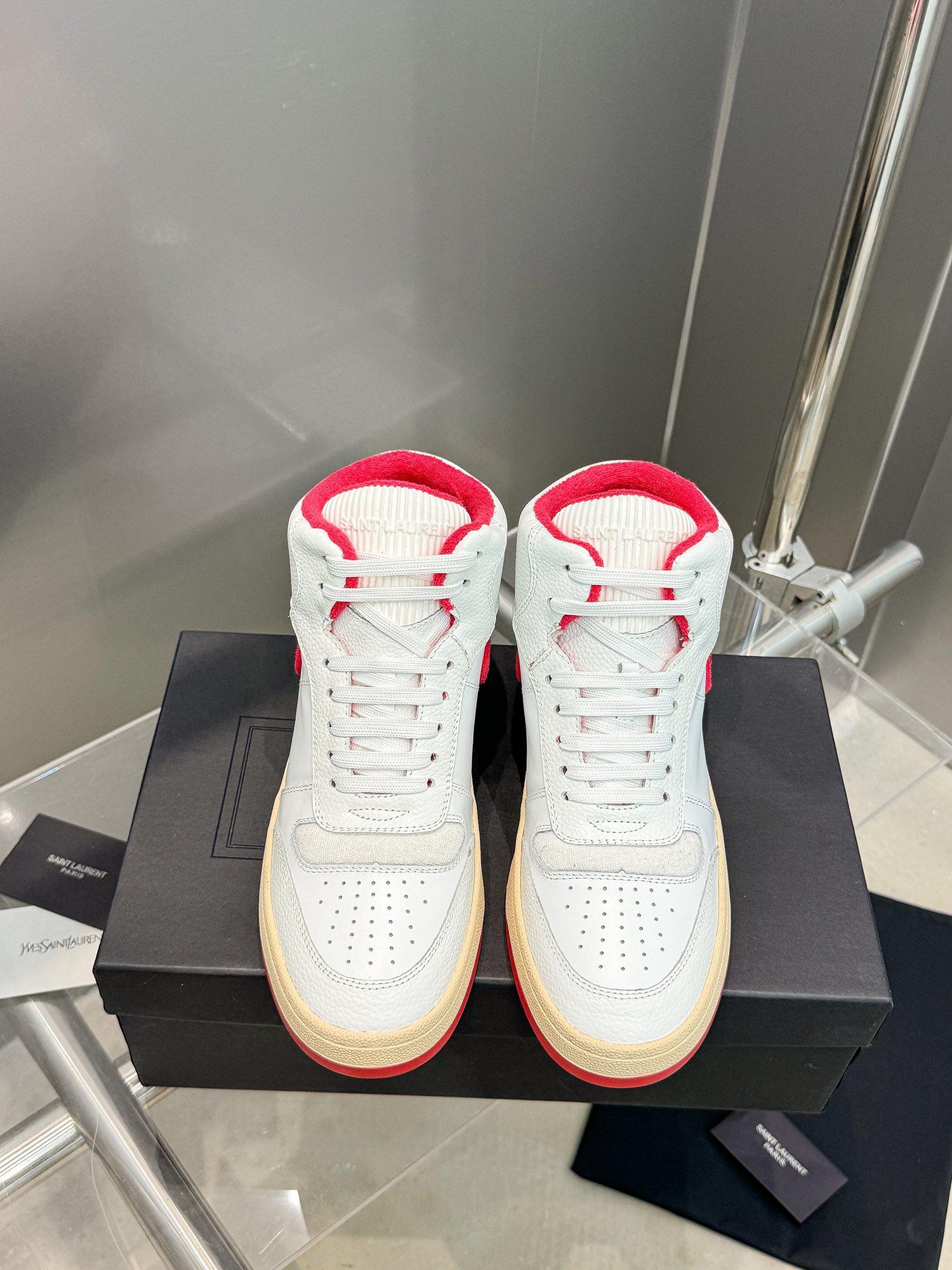 YSL Leather High Top Sneakers
