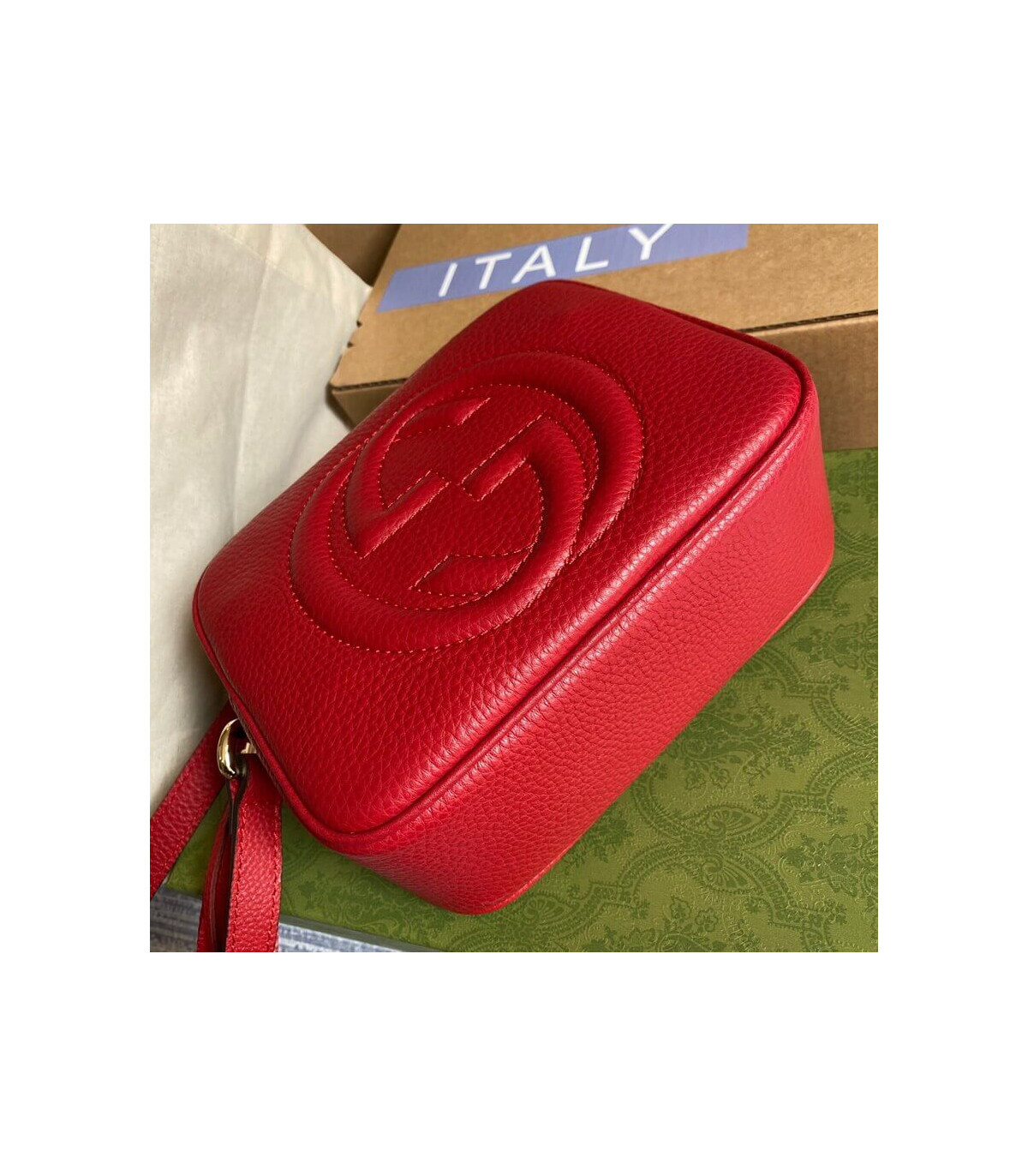 Gucci Soho Small Leather Disco Bag Red