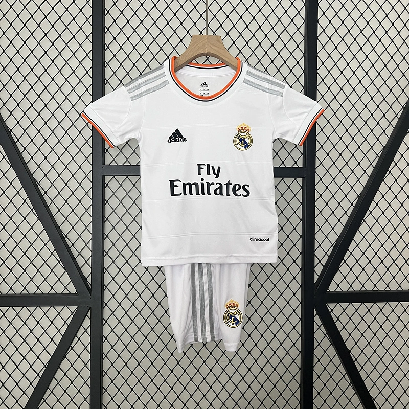 Retro Kids 2013-14 Real Madrid Kids home RONALDO Benzema Bale Sergio Ramos Alonso Di Maria Modric Football jersey retro