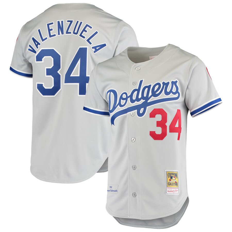 Fernando Valenzuela Los Angeles Dodgers Mitchell&Ness Road 1981 Cooperstown Collection Jersey Gray