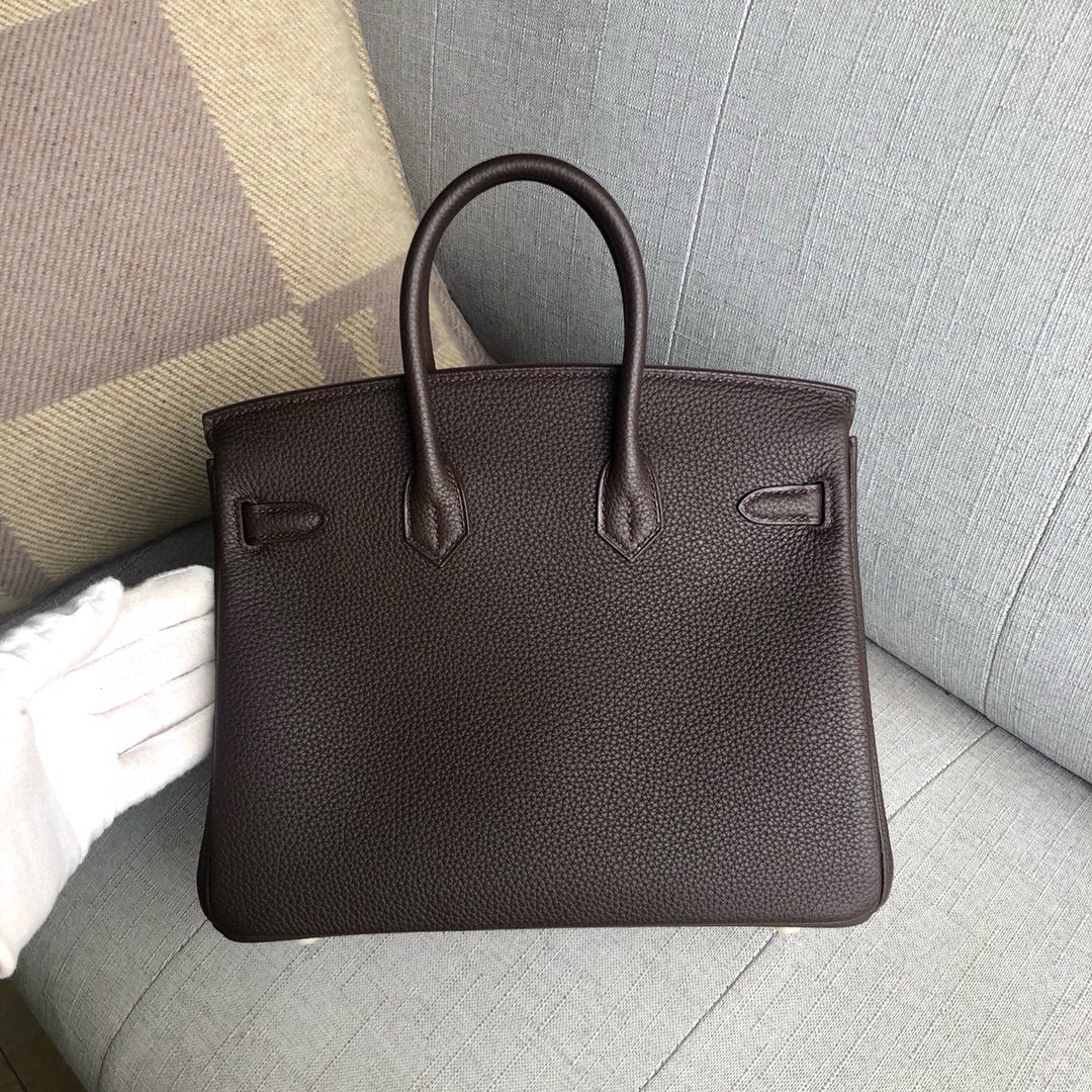 Hermes Birkin 25Cm Cafe Togo Leather Gold Hardware