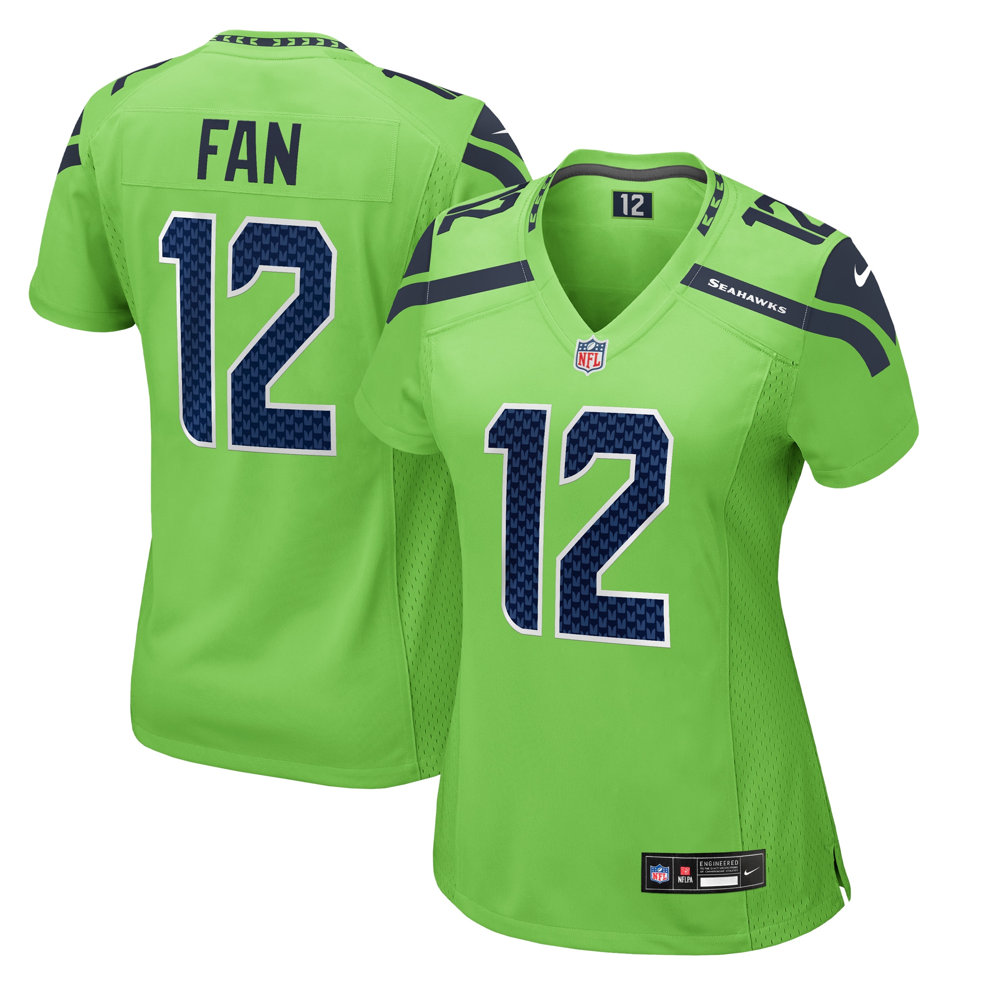 #12 Fan Seattle Seahawks Nike Women's  Game Jersey - Neon Green