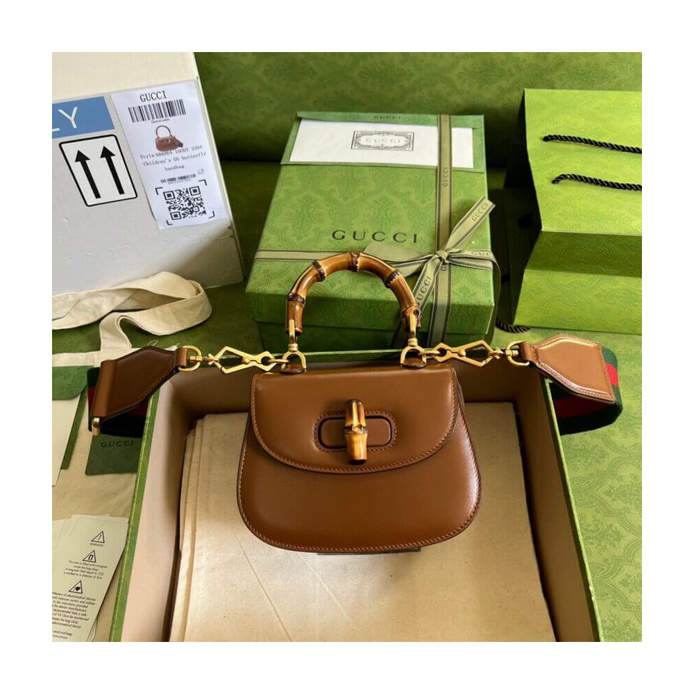 Gucci Mini Top Handle Bag with Bamboo Cuir