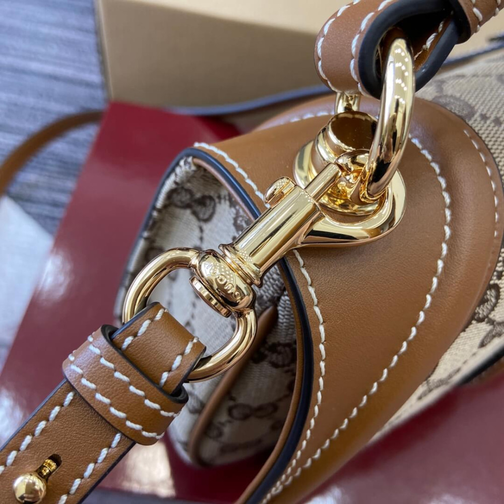 Gucci Blondie Small Top Handle Bag Brown Canvas