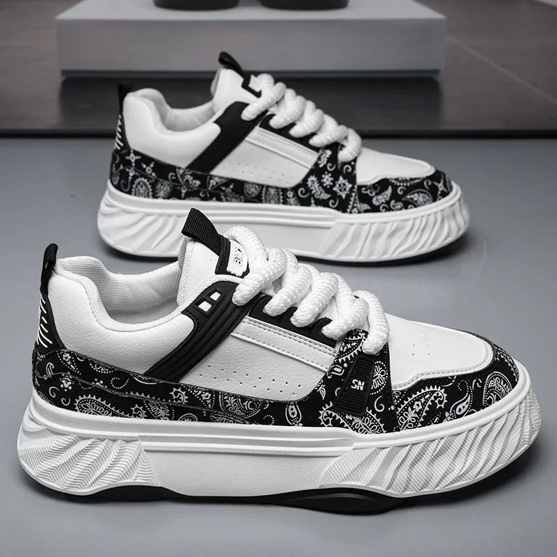 Sneakers for Men White Flat Shoes Hiking Athletic Footwear Round Toe Walking Waterproof Comfortable Breathable Trendy All-match