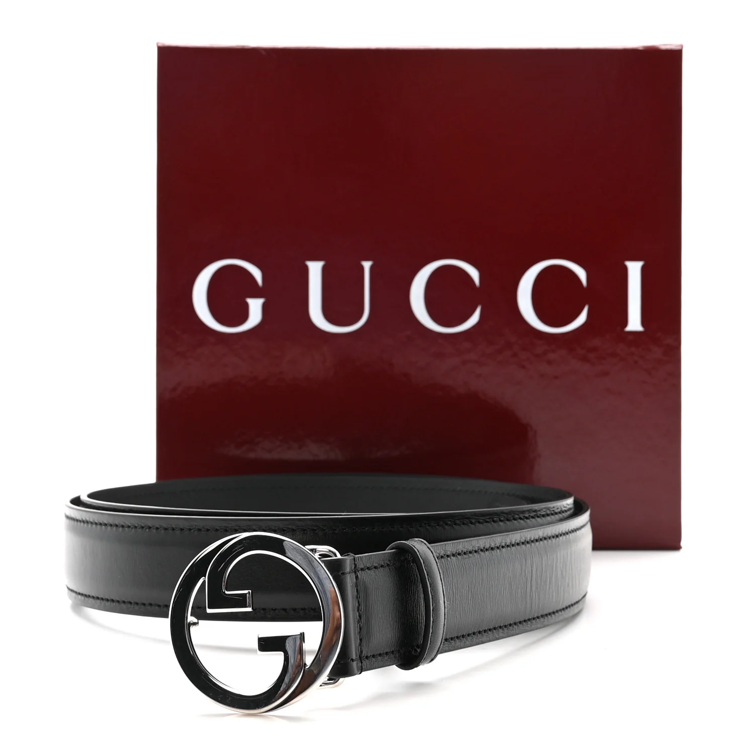 Lux Calfskin Blondie Interlocking G 30mm Belt 110 44 Black