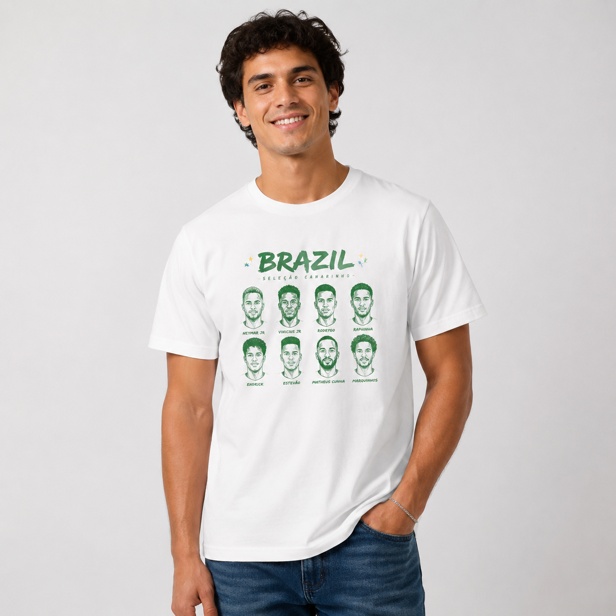 Brazilian Player Pure Cotton T-Shirt – Limited-Time Offer