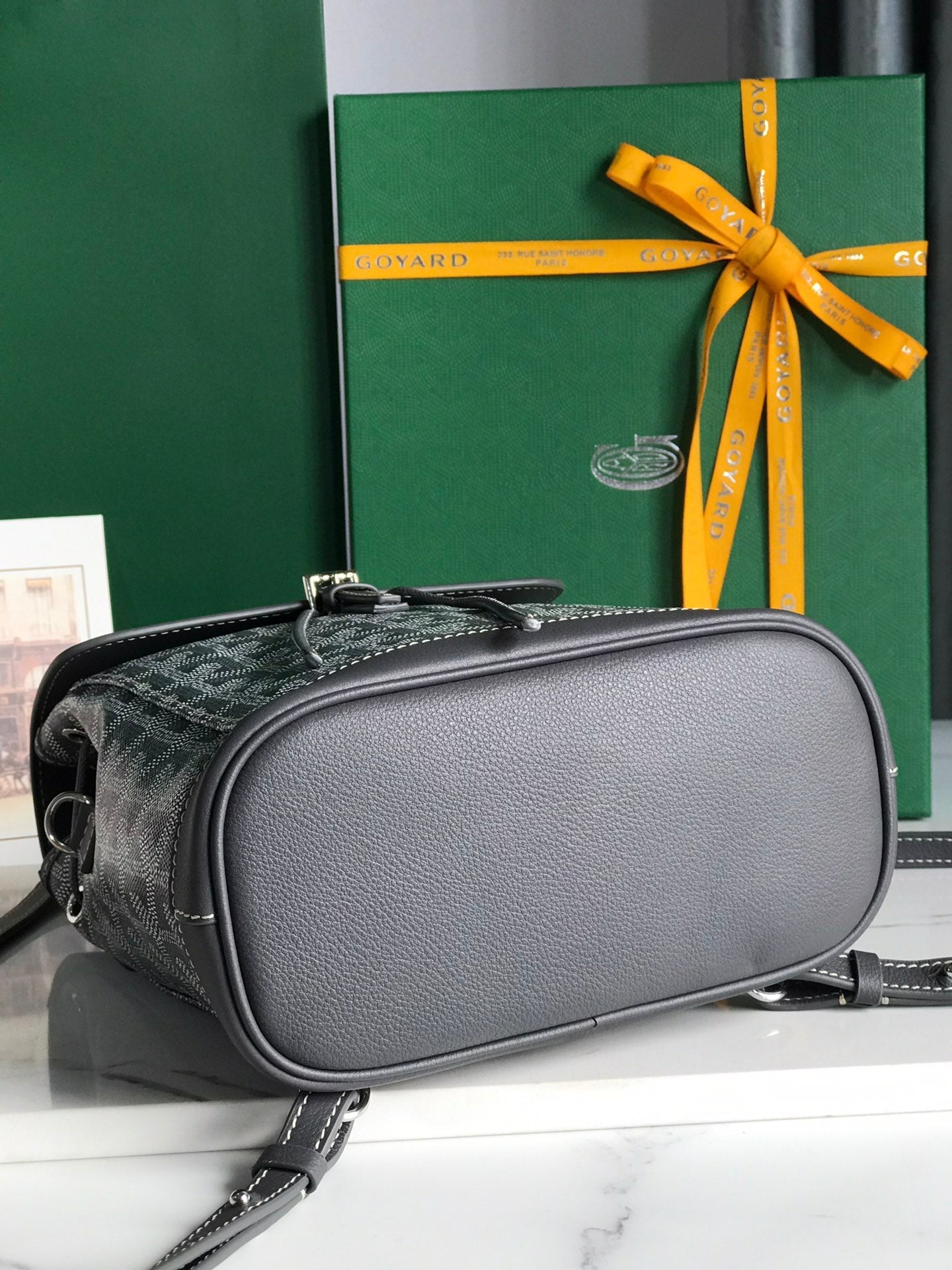 Goyard Alpin Mini Backpack 21 Cm Gray Lambskin And Goyardine Canvas