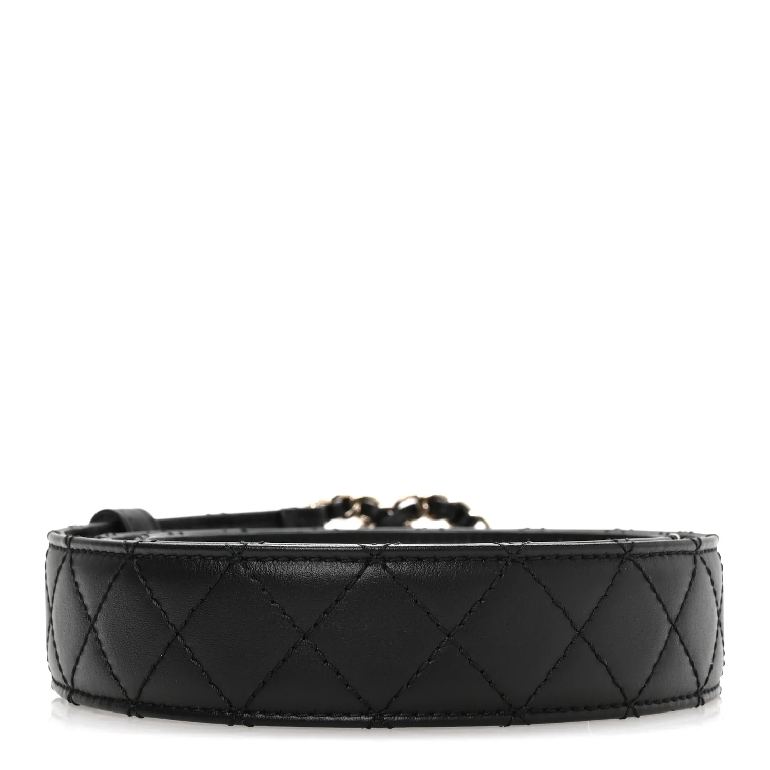 Calfskin Quilted CC Chain Belt 80 32 Black