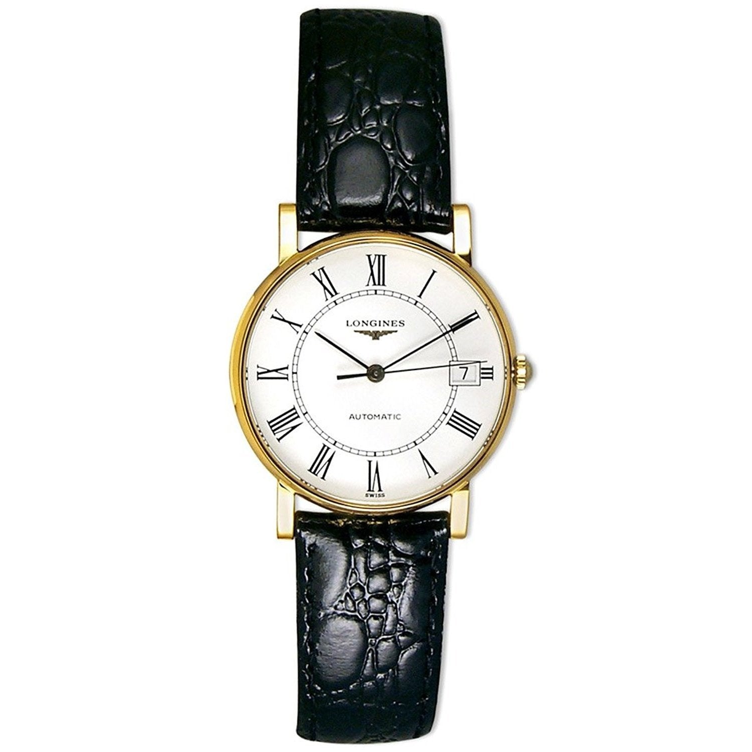 【Super Clone】Longines Men's L47446112 La Grandes Classiques Flagship 18kt Yellow Gold Black Leather Watch