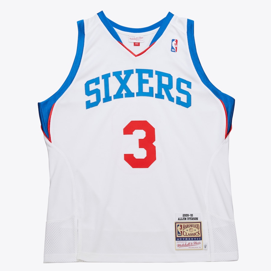 Men's Allen Iverson White Philadelphia 76ers 2009/10 Authentic Jersey
