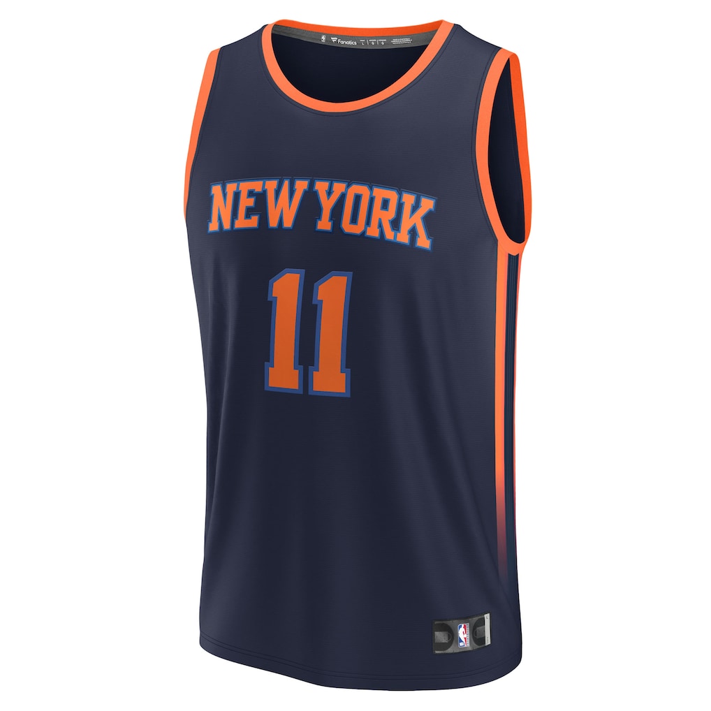 Men's New York Knicks Jalen Brunson Fanatics Navy Fast Break Replica Player Jersey - Statement Edition