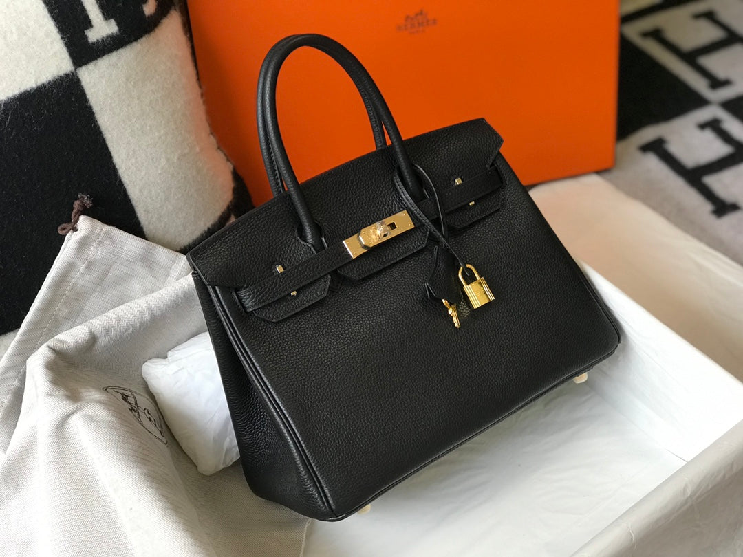 Hermes Birkin 30Cm Black Togo Leather Gold Hardware