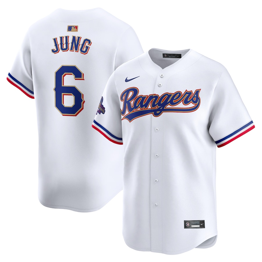 Josh Jung Texas Rangers 2024 Gold Collection Limited Player Jersey  White