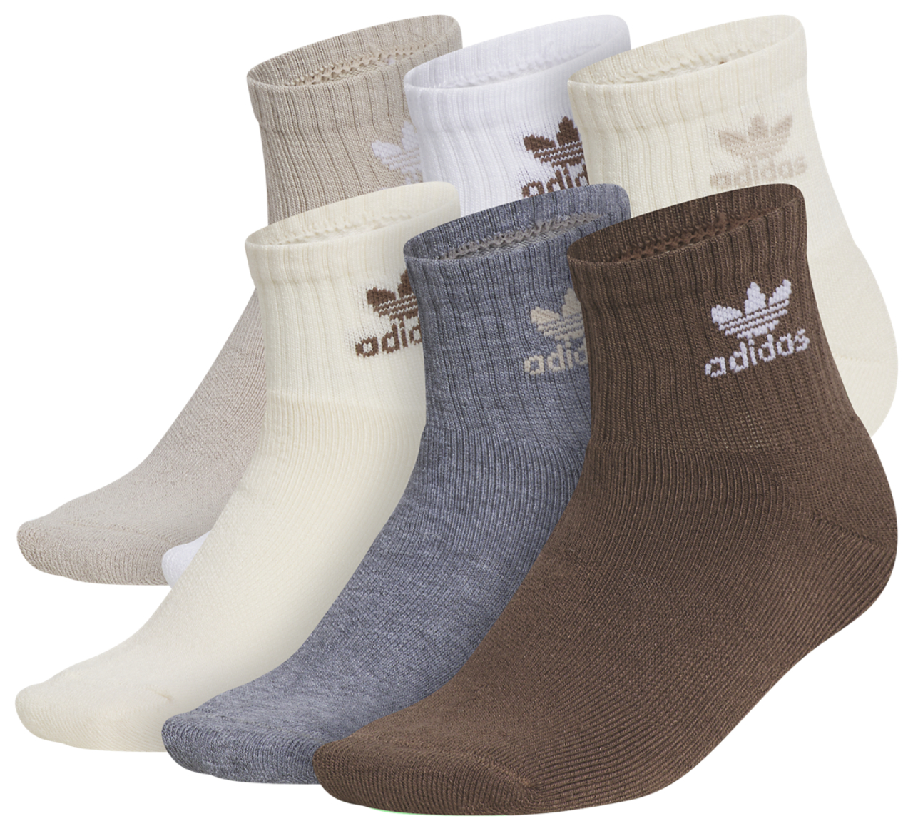 adidas Originals Trefoil 6-Pack Quarter Socks 5-7