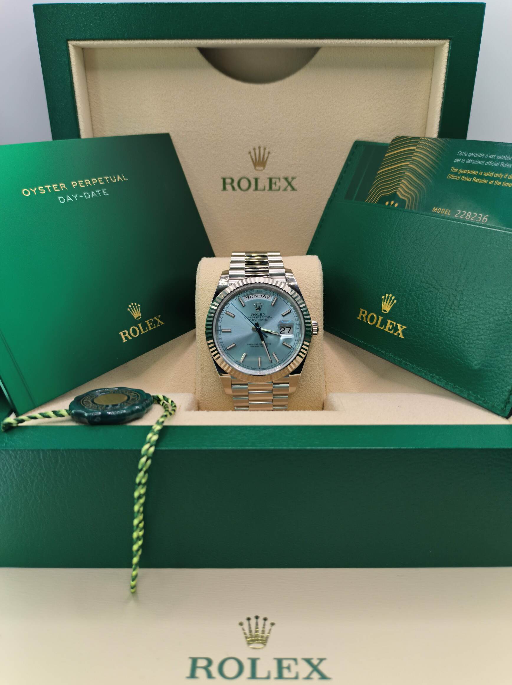 Rolex Day-Date 40 mm Ice blue Dial 228236