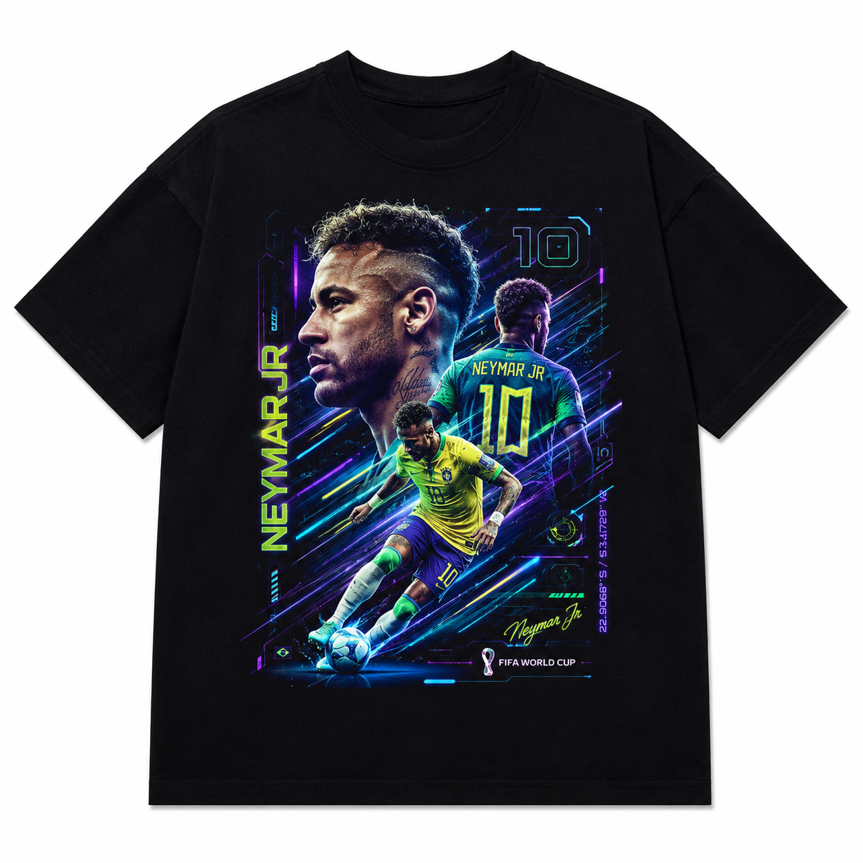 Neymar World Cup Printed T-Shirt  Unisex Loose Fit T-Shirt 100% Cotton Soft Comfortable Summer Casual Printed Top