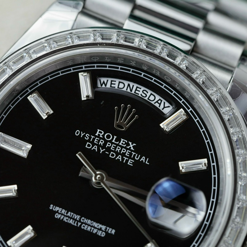 [Superclone] Rolex Day-Date 40mm Bright Black Dial President 228396TBR