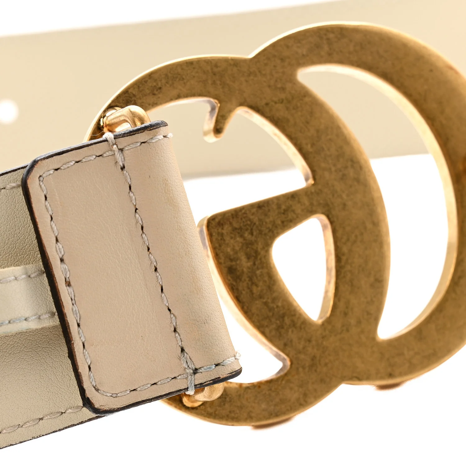 Calfskin Double G 40mm Belt 85 34 Mystic White