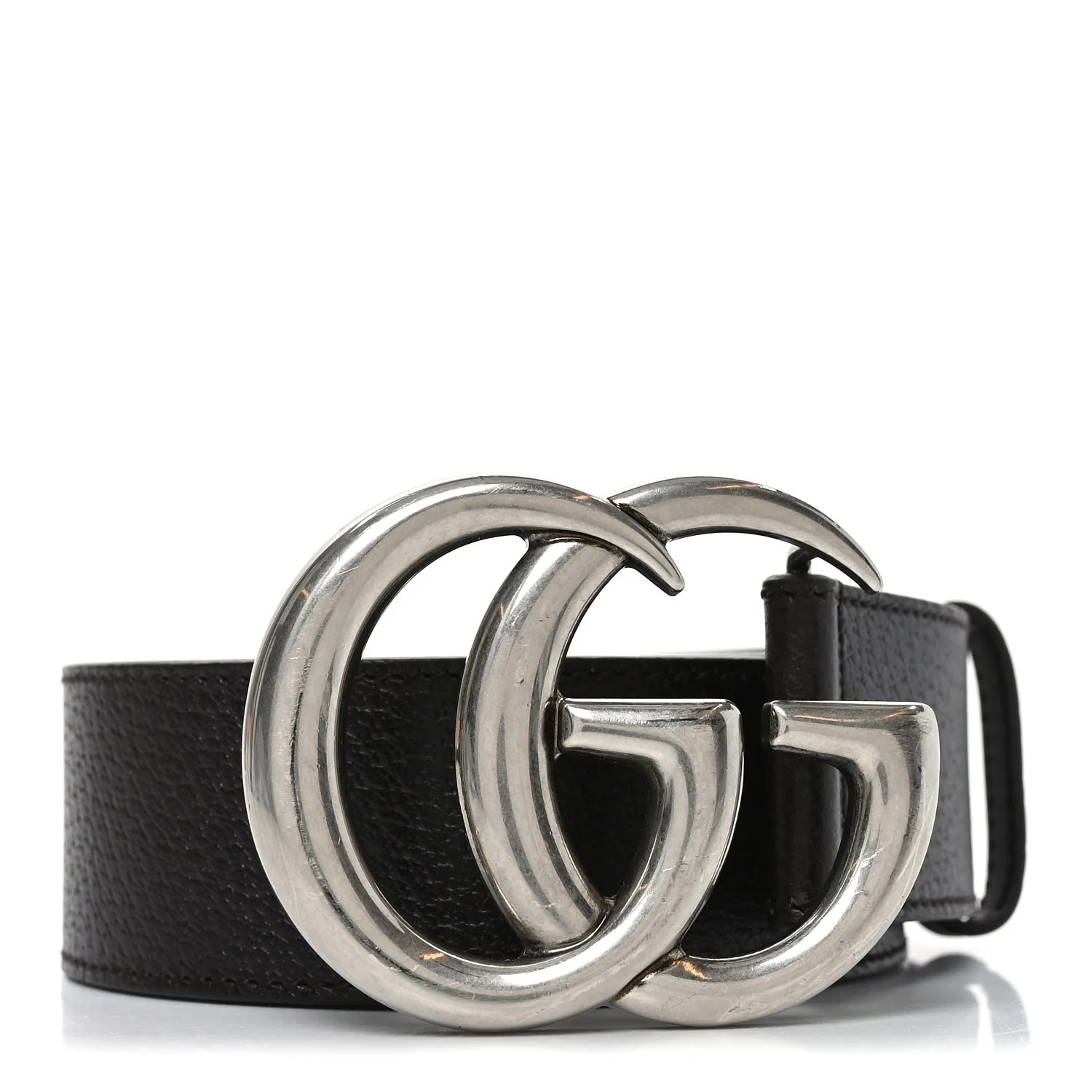 Textured Dollar Calfskin Double G 40mm Belt 85 34 Dark Cocoa