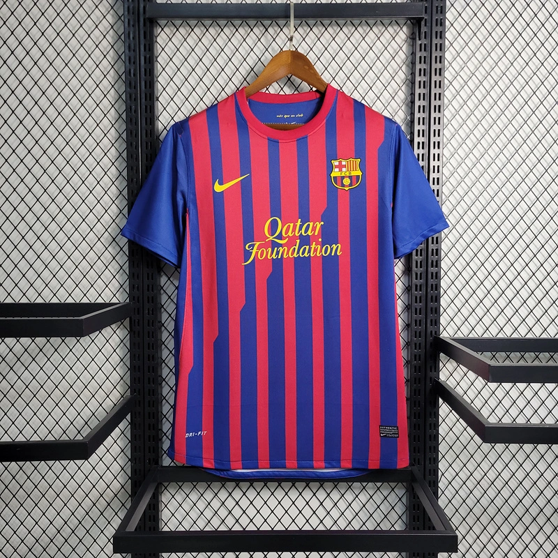 Retro 2011-12 Barcelona Home MESSI PIQUE  XAVI A.INISTA PUYOL Football jersey retro DAVID VILLA