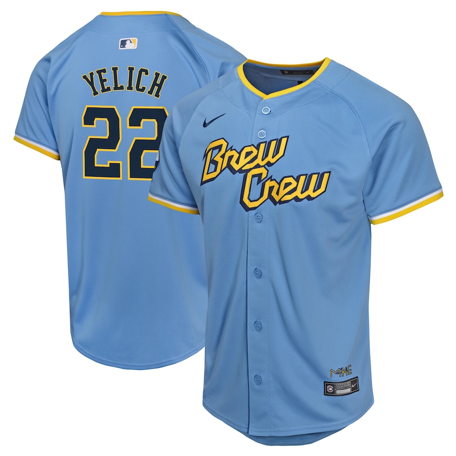 Christian Yelich Milwaukee Brewers Youth City Connect Limited Player Jersey Powder Blue