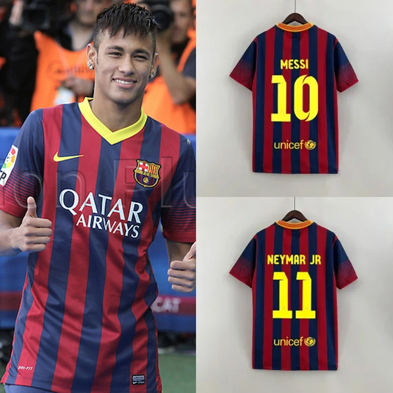 Retro 2013-14 Barcelona Home MESSI PIQUE XAVI A.INISTA PUYOL Football jersey retro