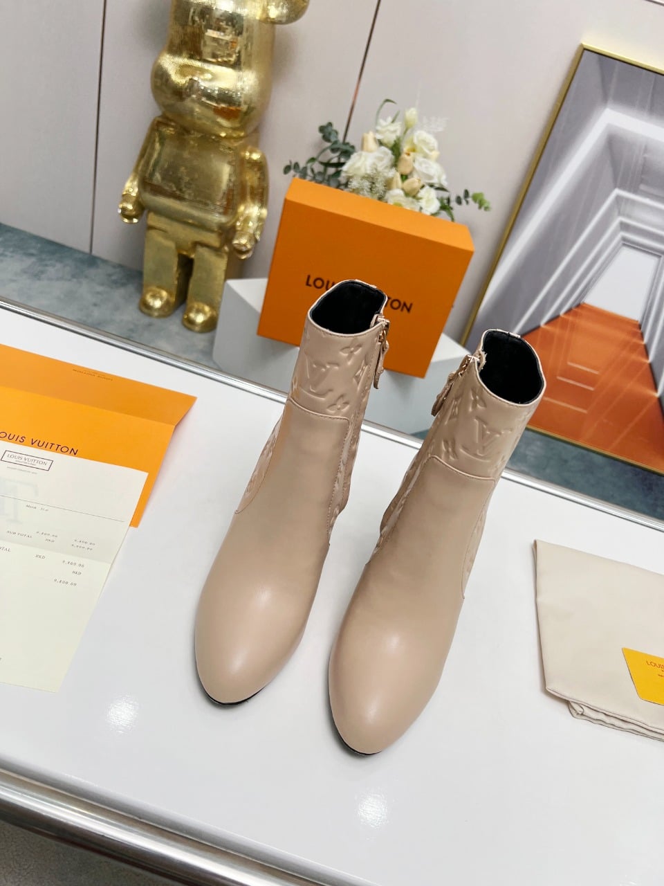 Louis Vuitton Silhouette Ankle Boot Beige