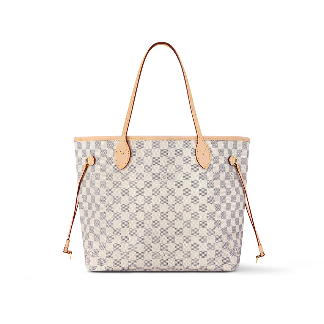 Louis Vuitton Neverfull MM Tote Bag Damier Azur Canvas Beige 31cm N40604