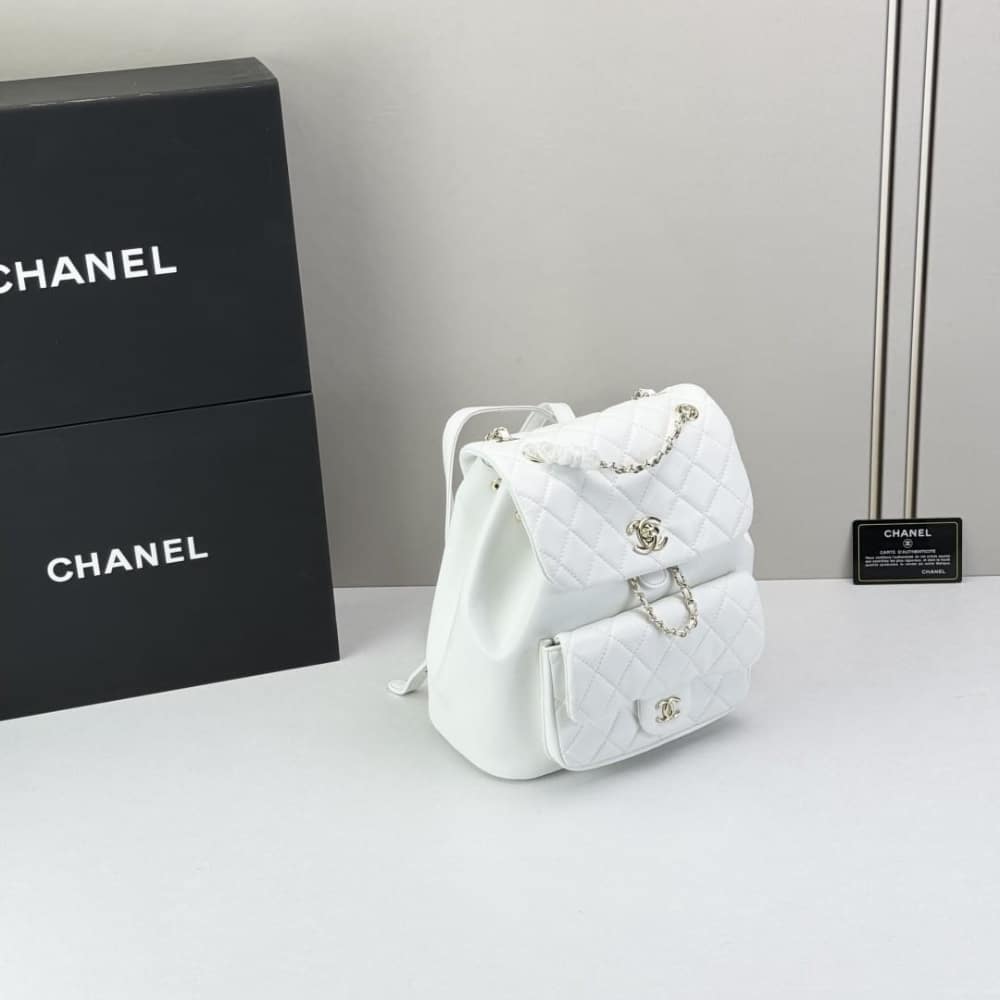 Chanel Mini Duma Backpack White 20Cm As2908 B09750 10601