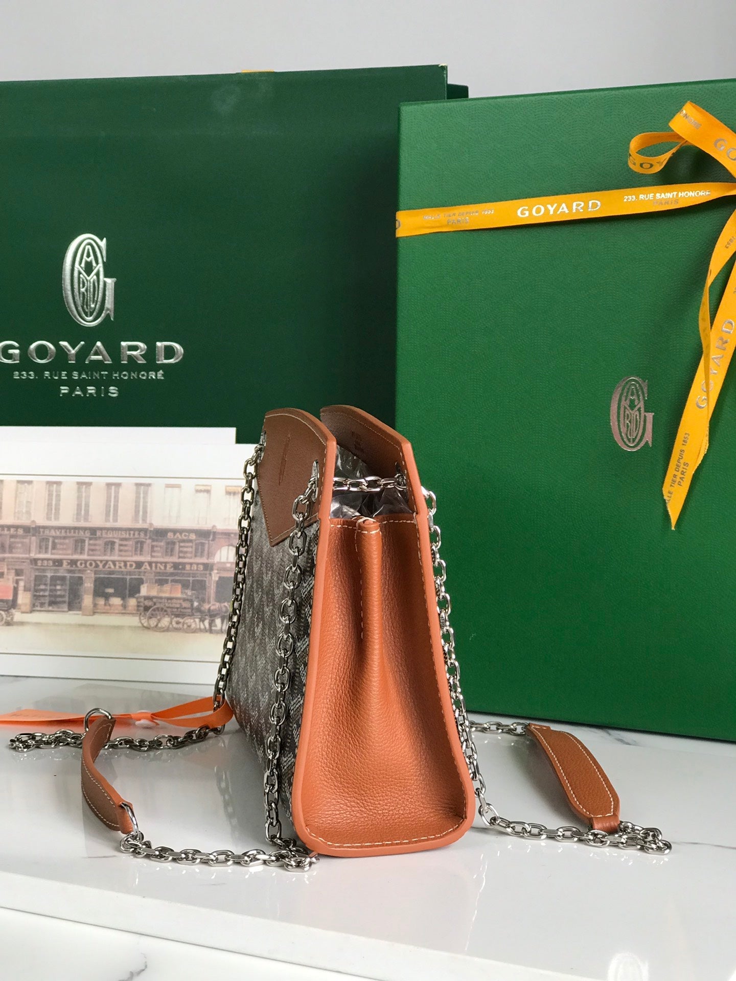 Goyard Rouette Structuré Mini Bag 21 Cm Black Goyardine Canvas And Tan Calfskin