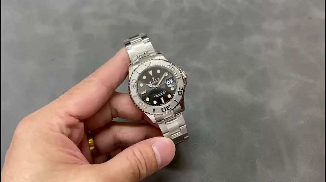 【Super Clone】Rolex Yacht-Master 37 Automatic Slate Grey Dial Platinum Bezel Steel M268622 0002 Women's Watch