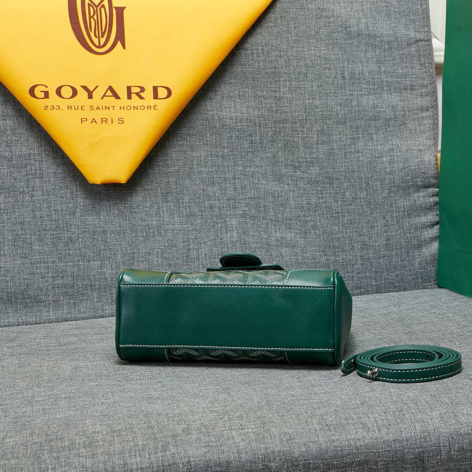 Goyard Saigon Souple Mini Bag Green Canvas 20cm