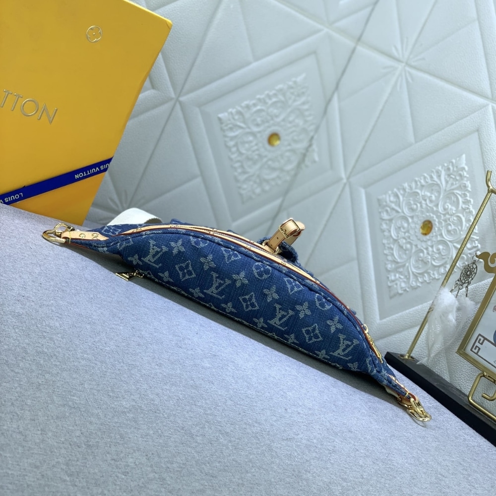 Louis Vuitton Bumbag High Rise Denim Blue 38Cm M46837