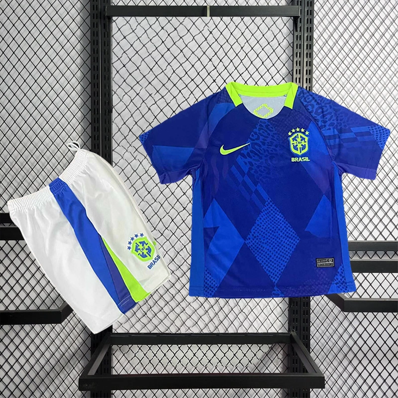 2025-26 Brazil Away KIDS Football Jersey
