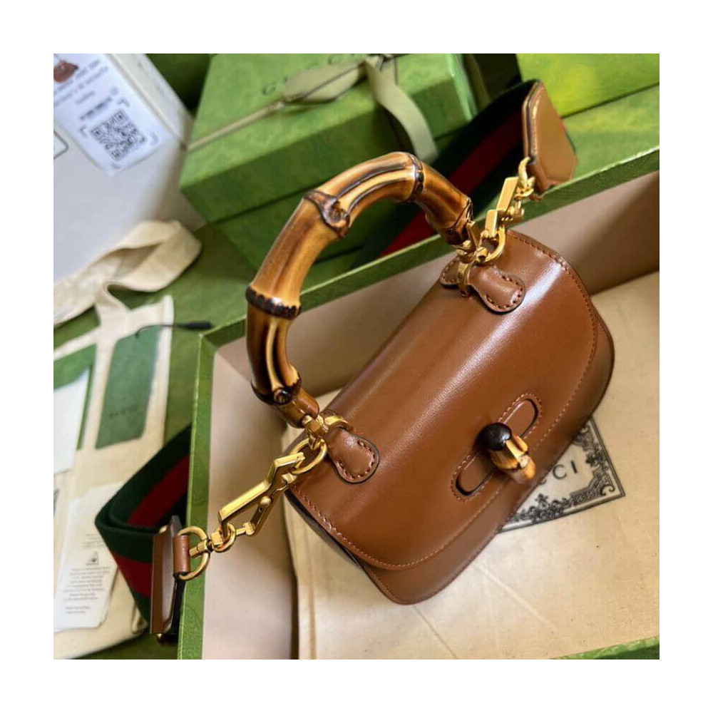Gucci Mini Top Handle Bag with Bamboo Cuir