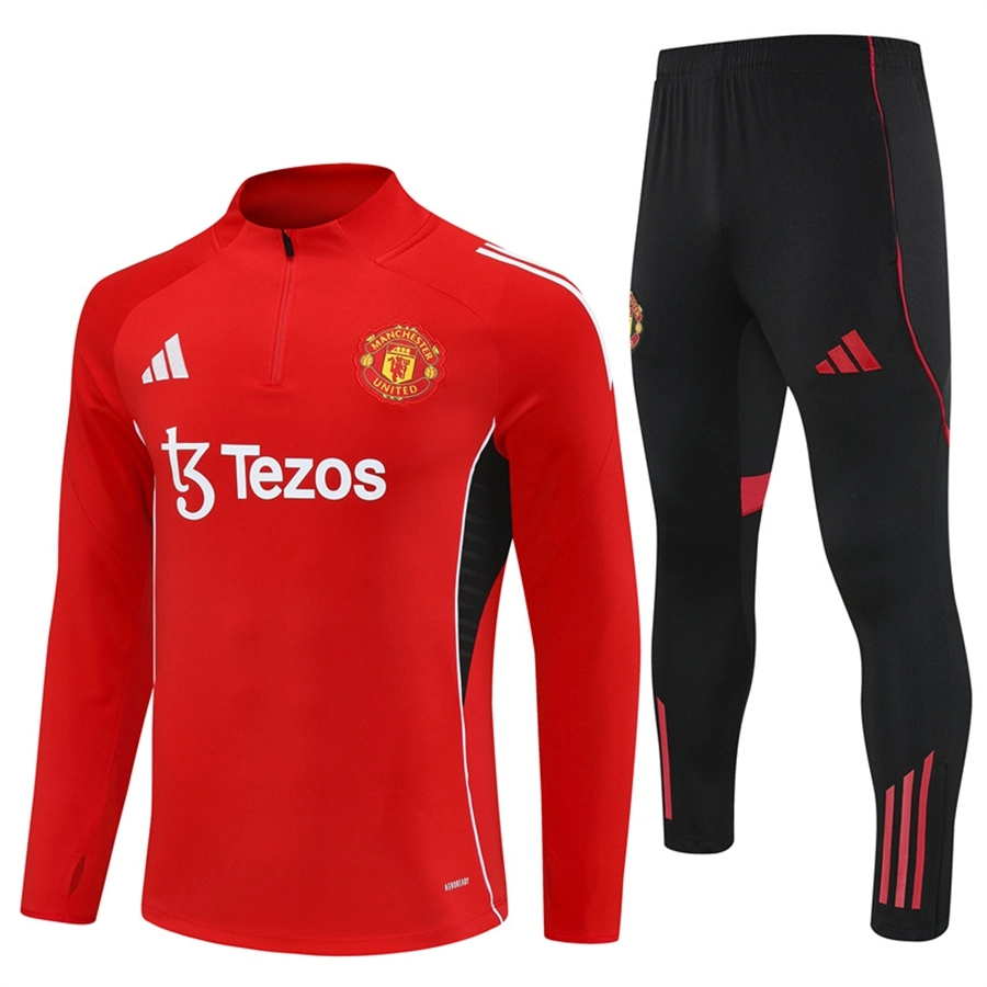 2025-26 Manchester United Red Long Sleeve Training Suit