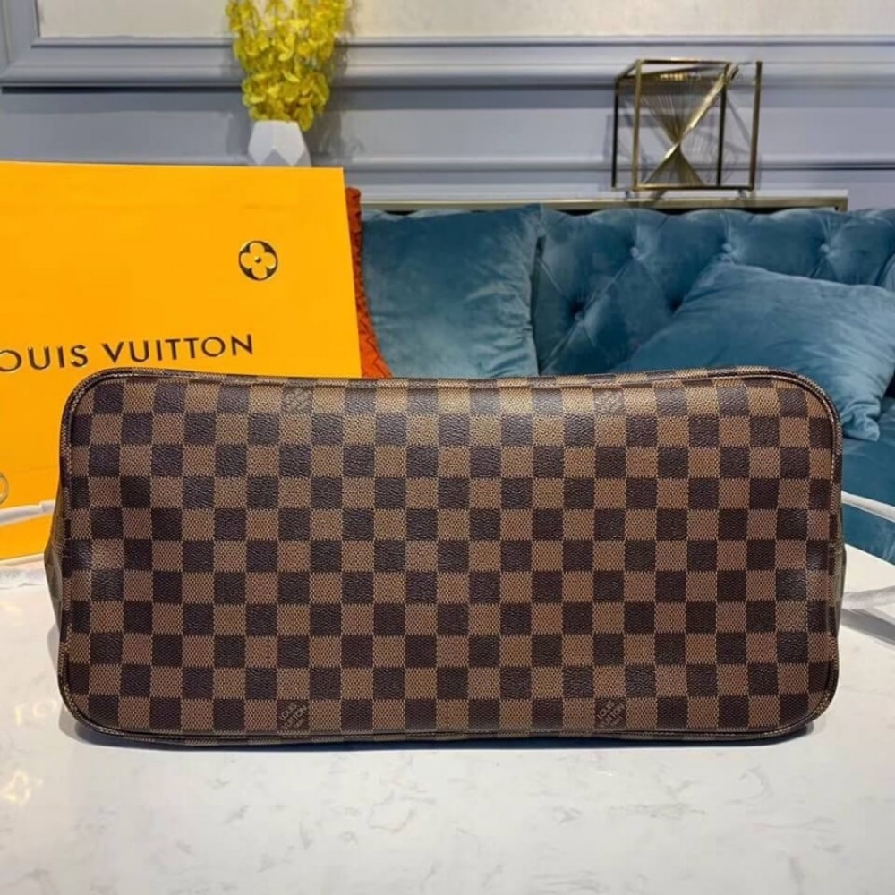 Louis Vuitton Neverfull GM Damier Ebene Canvas Tote Bag Cerise Red 39cm N40597