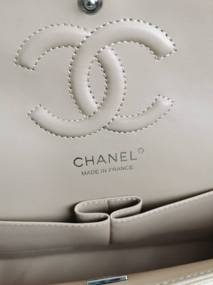 Chanel Cc Timeless Lined Flap Caviar Bag Dark Beige 26Cm