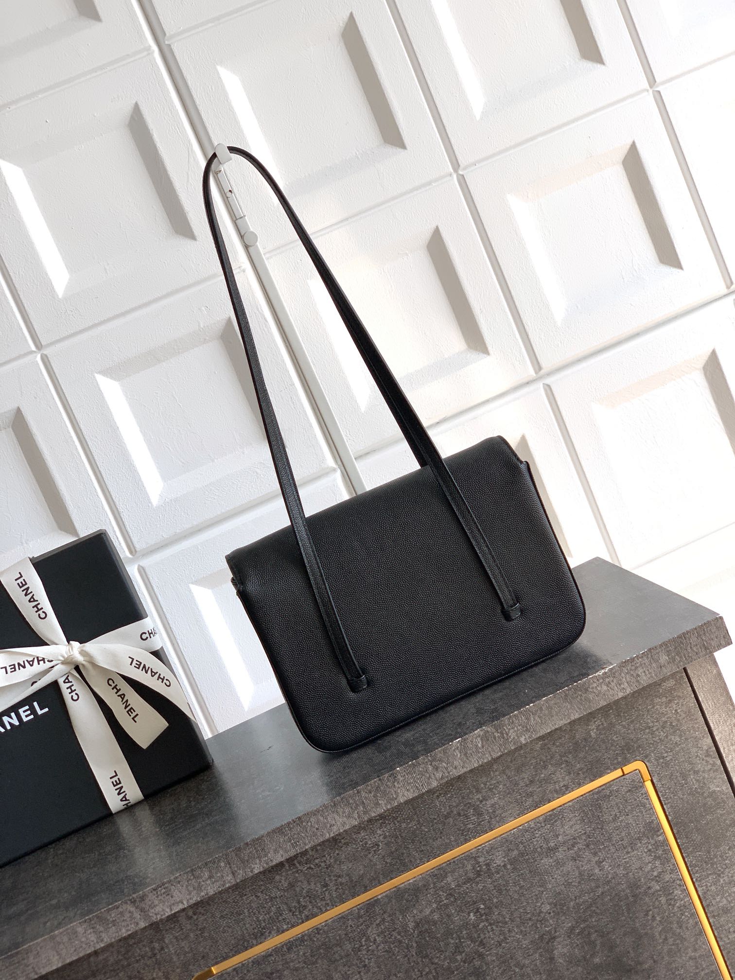 CHANEL Calfskin Flap Shoulder Bag