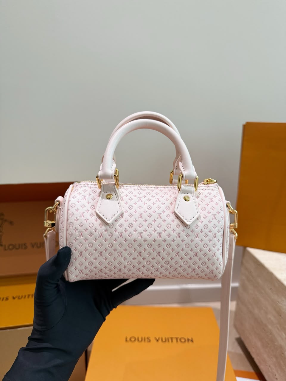 Louis Vuitton Nano Speedy Bag Light Bliss Cream 16cm M29414