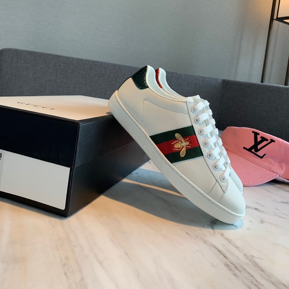 Gucci Ace Embroidered Sneaker Bee White 429446 02JP0 9064