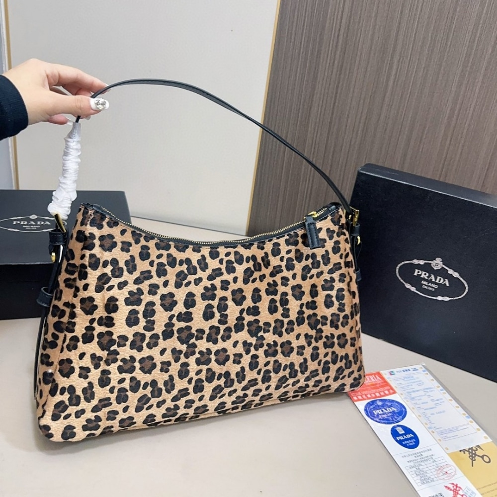 Prada Aimèe Medium Printed Leather Shoulder Bag Honey 39Cm